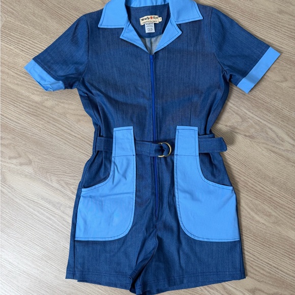 California shake romper in denim size Small